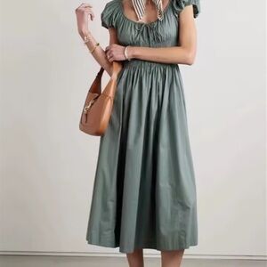 Tie detail shirred midi maxi dress large